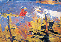 S. Tkatchev, A. Tkatchev. Windy Day. 1957. Oil on canvas. Private collection